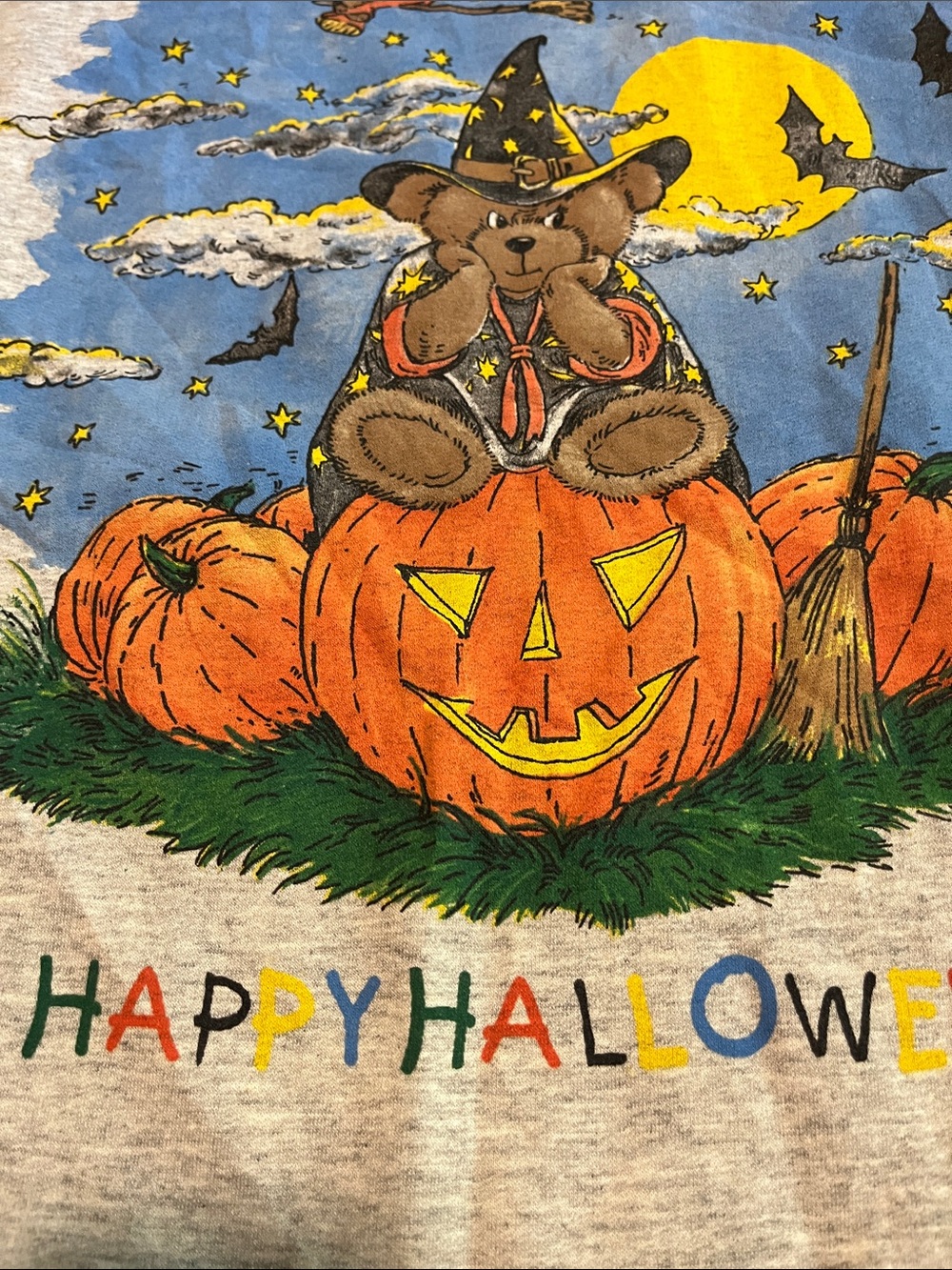 Basic edition plus - vintage Halloween teddy bear sweatshirt 3X - Picture 6 of 11